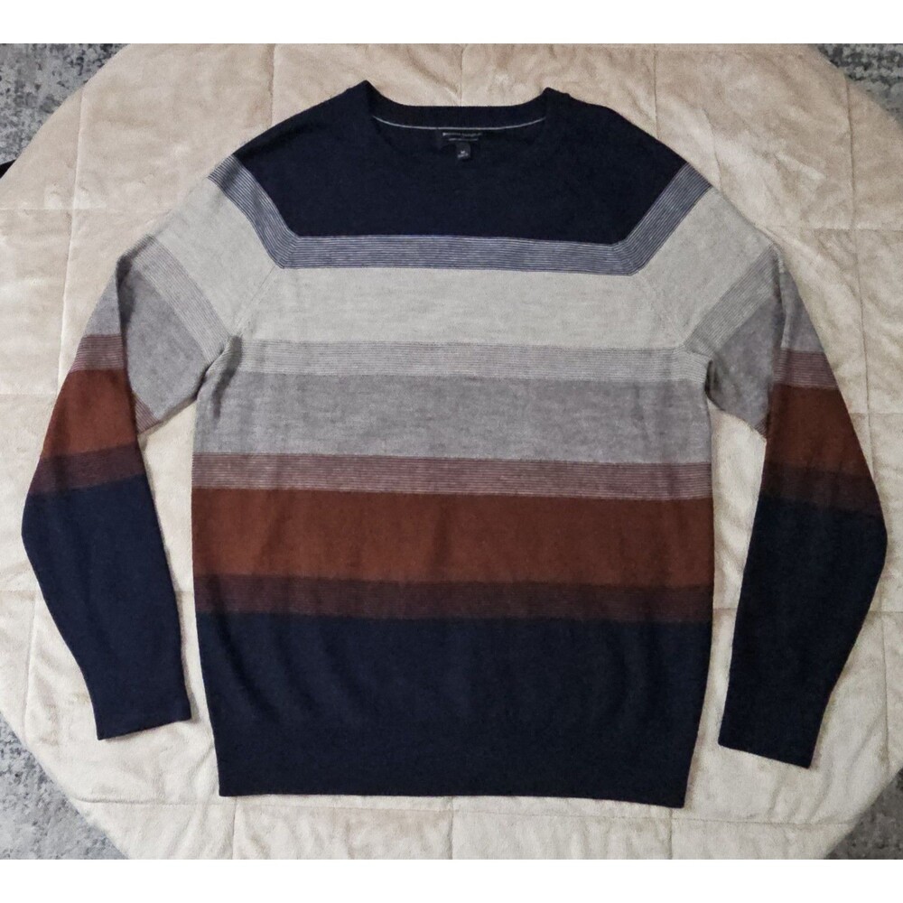 Banana Republic 100% Merino Responsible Wool Sweater Mens M Colorblock Striped